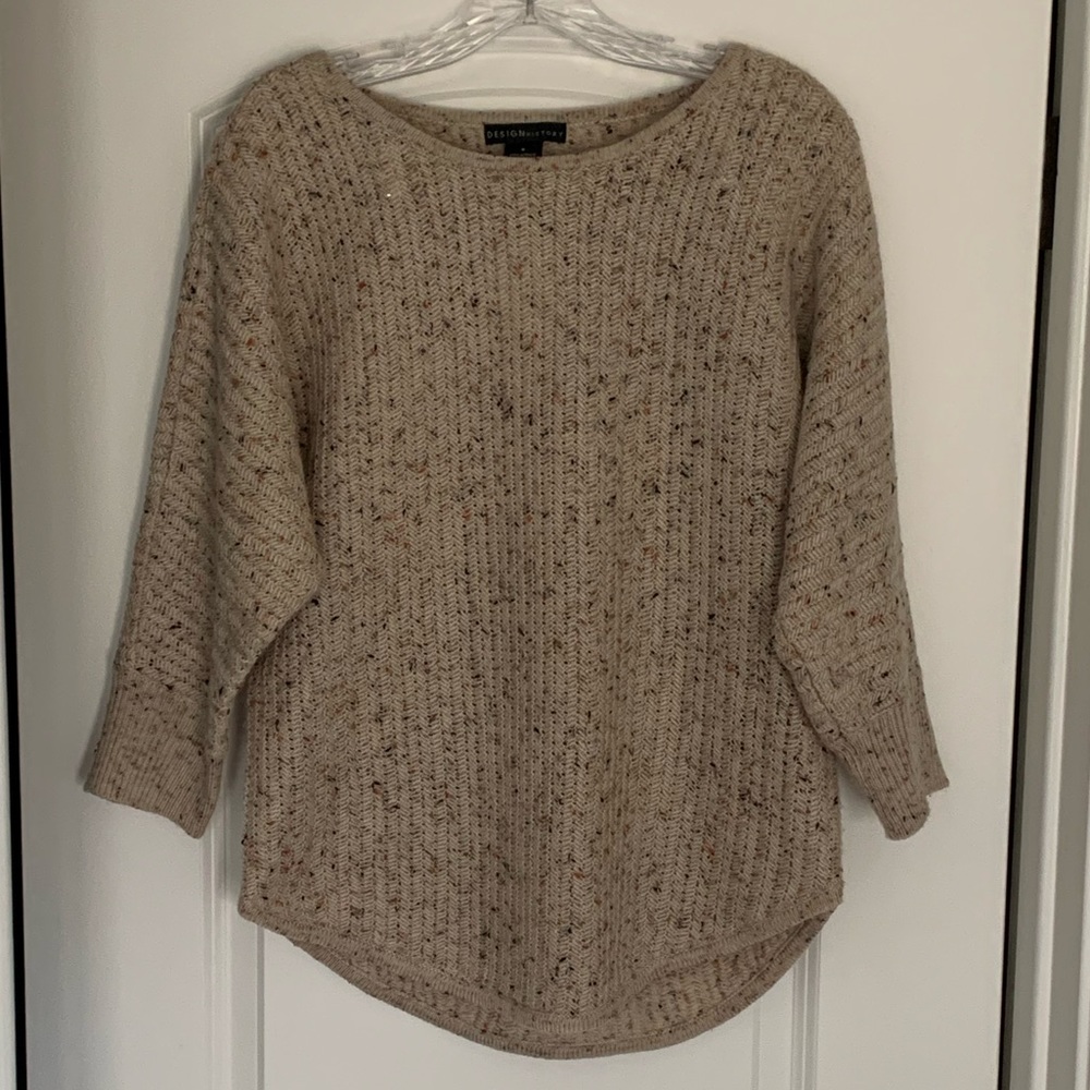 Design History 3/4 Sleeve Pullover Sweater Small